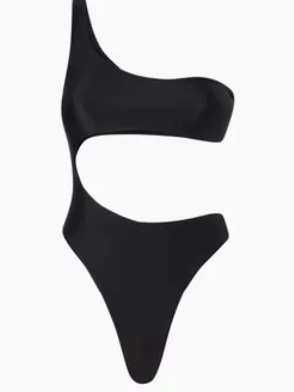 Jade Swim Black One-Shoulder Cutout Monokini